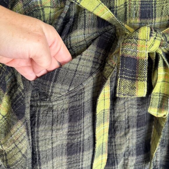 We The Free Green Plaid Wool Blend You Wish Flannel Shirt Tunic Size Extra Small - Picture 6 of 13